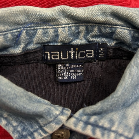 Vintage 1990s Nautica Striped Long Sleeve Rugby Polo Shirt - Picture 4 of 4